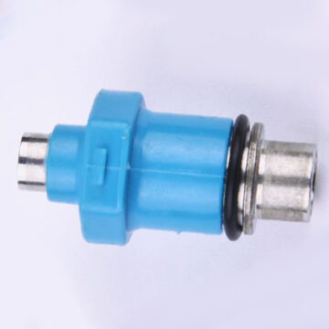 blue motorcycle fuel injector